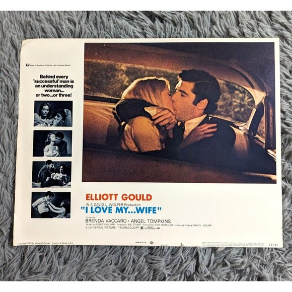 American Vintage Other - I Love My Wife Universal Pictures 1970 Elliot Gould Movie Lobby‎ Card Poster VTG